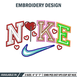 Nike red heart embroidery design, Logo embroidery, Nike design, Embroidery shirt, Embroidery file, Digital download