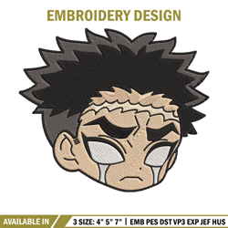 Gyomei sticker Embroidery Design, Demon slayer Embroidery, Embroidery File, Anime Embroidery, Digital download