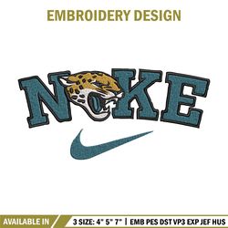 Jacksonville Jaguars embroidery design, NFL embroidery, Nike design, Embroidery file,Embroidery shirt, Digital download