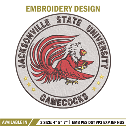 Jacksonville State logo embroidery design,NCAA embroidery, Sport embroidery,logo sport embroidery,Embroidery design