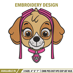 Skye dog Embroidery Design, Paw patrol Embroidery, Embroidery File, Anime Embroidery, Anime shirt, Digital download.