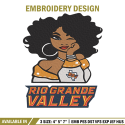 UTRGV Vaqueros girl embroidery design, NCAA embroidery, Embroidery design, Logo sport embroidery, Sport embroidery.