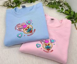 Embroidered Stitch And Angel Love More Worry Less Sweatshirt 1