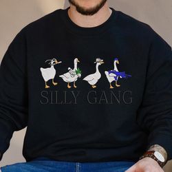 Funny Silly Goose Embroidered Sweatshirt