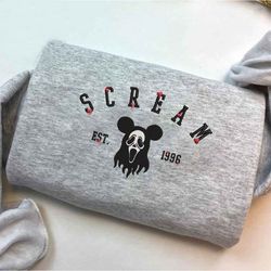 Horror Movie Character Screem Embroidered Sweatshirt