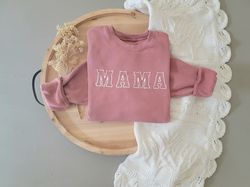 Simple Nice Embroidered Mama Sweatshirt