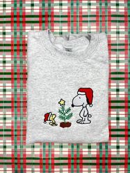 Snoopy And Woodstock Christmas Embroidered Sweatshirt