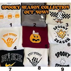 Spooky Season Halloween Embroidered Sweatshirt