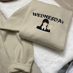 Wednesday Y2K Style Embroidered Crewneck Halloween Gifts 1