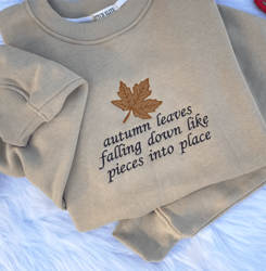 Autumn Leave All Too Well Red Embroidered Sweatshirt