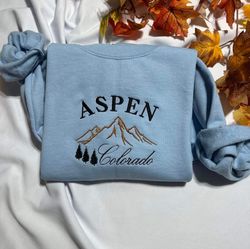 Aspen Colorado embroidered Sweatshirt, Aspen Colorado embroidered crewneck, unique holiday gift