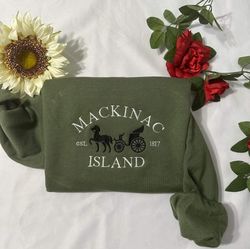Mackinac Island embroidered Sweatshirt, pure Michigan Mackinac Island embroidered crewneck,  Women clothing