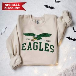Vintage 1933 Philadelphia Football Embroidered Sweatshirt, Gift for Fans Philadelphia Eagles Sweatshirt