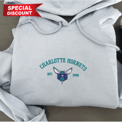 Vintage Charlotte Hornets est 1988 Embroidered Unisex Shirt, NBA T Shirt, Basketball