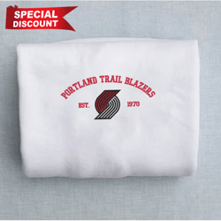Vintage Portland Trail Blazers est 1970 Embroidered Unisex Shirt, NBA T Shirt, Basketball