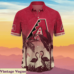 Arizona Diamondbacks Flamingo Flower Aloha Shirt Summer Gift For Fans