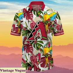 Arizona Diamondbacks Flower Parrot Aloha Shirt