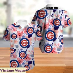 Floral Chicago Cubs Aloha Shirt Gift For Beach Lovers