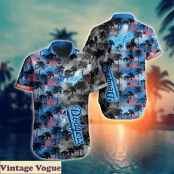 LA Dodgers Aloha Shirt Island Pattern All Over Print