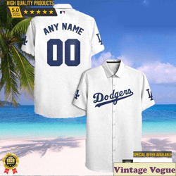 Los Angeles Dodgers Logo Aloha Shirt, Cheap Men Dodgers Baseball Apparel Custom, Aloha Shirt