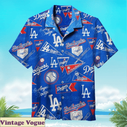 Los Angeles Dodgers Baseball Floral Aloha Aloha Shirt, LA Dodgers Aloha Shirt