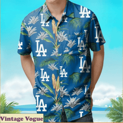 Los Angeles Dodgers Victory Vacay Button Up Aloha Shirt, LA Dodgers Aloha Shirt