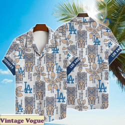 Major League Baseball Tiki LA Dodgers Aloha Shirt Best For Summer