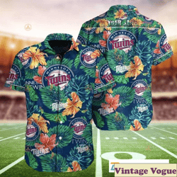 Minnesota Twins Flower Tropical Best Custom Aloha Shirt, Twins Aloha Shirt