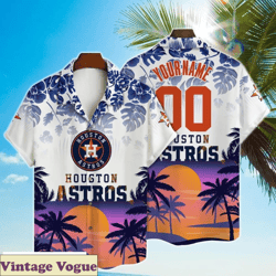 Personalized Astros Aloha Shirt Major League Baseball 3D Print