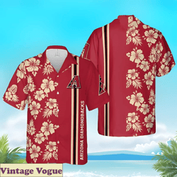 Red Aloha Arizona Diamondbacks Aloha Shirt Beach Gift For Him