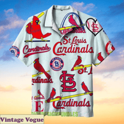 St Louis Cardinals Graphic Print Aloha Shirt, St Louis Cardinals Aloha Shirt