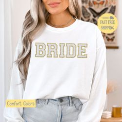 Bride Faux Chenille Shirt, Wedding Bride T-shirt, Wife T-shirt