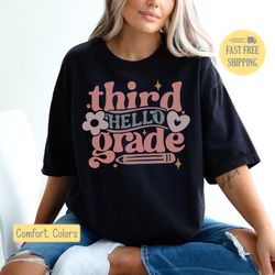 Hello Third Grade, Cute Teacher Shirt, Teacher Graphic Tee