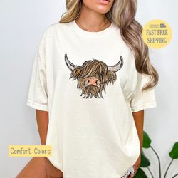 Highland Cow Shirt, Cute Highland Cow Shirt, Farm animal T-shirt