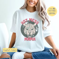 Hot Mess Mama Shirt, Vintage Rock Mom Shirt, Hot Mess Retro T-shirt