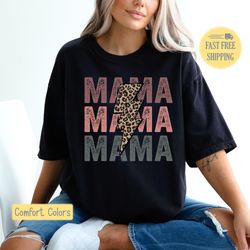 leopard mama graphic tee, mom t-shirt, cute mom shirt