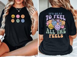 Retro Mental Health T-shirt, Its Ok To Feel All The Feels, School Psychologist Shirt