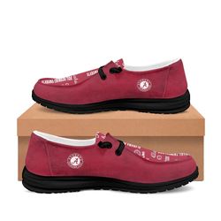 Alabama Crimson Tide Loafer Shoes, Customize Your Name Alabama Crimson Tide NCAA Loafer Shoes For Men Women