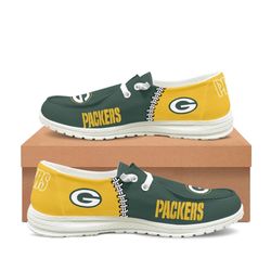 Green Bay Packers Loafer Shoes, Customize Your Name Green Bay Packers Loafer Shoes For Men Women, NFL Loafer Shoes