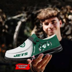 New York Jets Loafer Shoes, Customize Your Name New York Jets Loafer Shoes For Men Women, NFL Loafer Shoes