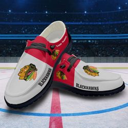 Chicago Blackhawks Loafer Shoes, Customize Your Name Chicago Blackhawks Loafer Shoes For Men Women, NHL Loafer Shoes