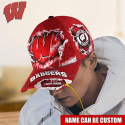 Wisconsin Badgers Caps, NCAA Wisconsin Badgers Caps, NCAA Customize Wisconsin Badgers Caps for fan 2024, NCAA Caps