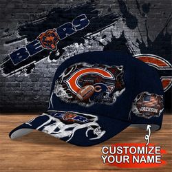 NFL Chicago Bears Caps for fan, Custom Name NFL Chicago Bears Flag Caps