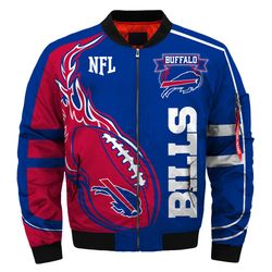 Buffalo Bills Bomber Jackets Football Custom Name, Buffalo Bills NFL Bomber Jackets, NFL Bomber Jackets