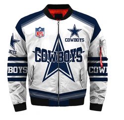 Dallas Cowboys Championship Bomber Jackets Football Custom Name, Dallas Cowboys NFL Bomber Jackets, NFL Bomber Jackets