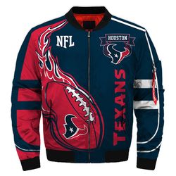 Houston Texans Bomber Jackets Football Custom Name, Houston Texans NFL Bomber Jackets, NFL Bomber Jackets