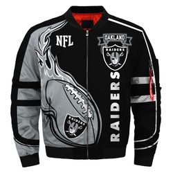 Las Vegas Raiders Bomber Jackets Football Custom Name, Las Vegas Raiders NFL Bomber Jackets, NFL Bomber Jackets