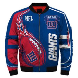 New York Giants Bomber Jackets Football Custom Name, New York Giants NFL Bomber Jackets, NFL Bomber Jackets