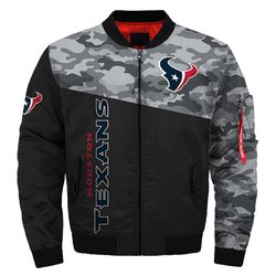 Houston Texans Military Bomber Jackets Custom Name, Houston Texans NFL Bomber Jackets, NFL Bomber Jackets