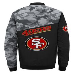 San Francisco 49ers Military Bomber Jackets Custom Name, San Francisco 49ers NFL Bomber Jackets, NFL Bomber Jackets